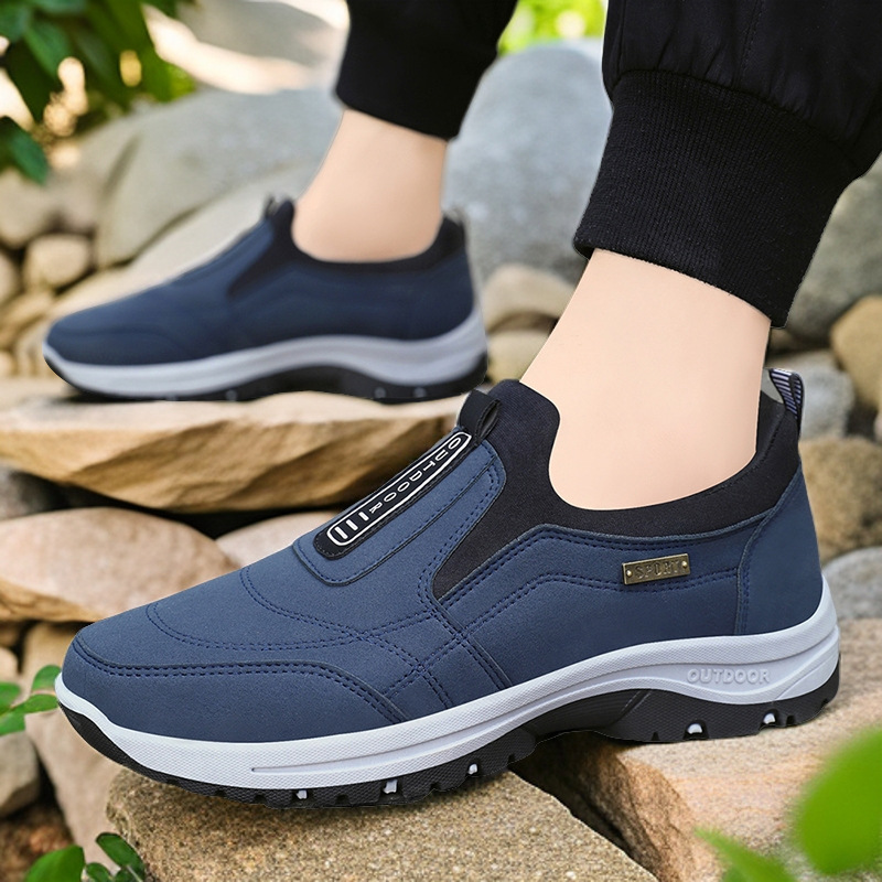 Boat Shoe Leather - ผู้ชายสบายๆรองเท้าFaux SuedeหนังSlip-Onรองเท้าผ้าใบสําหรับวิ่งจ๊อกกิ้งเดินป่าผู้สูงอายุสบายการออกแบบกระชับ