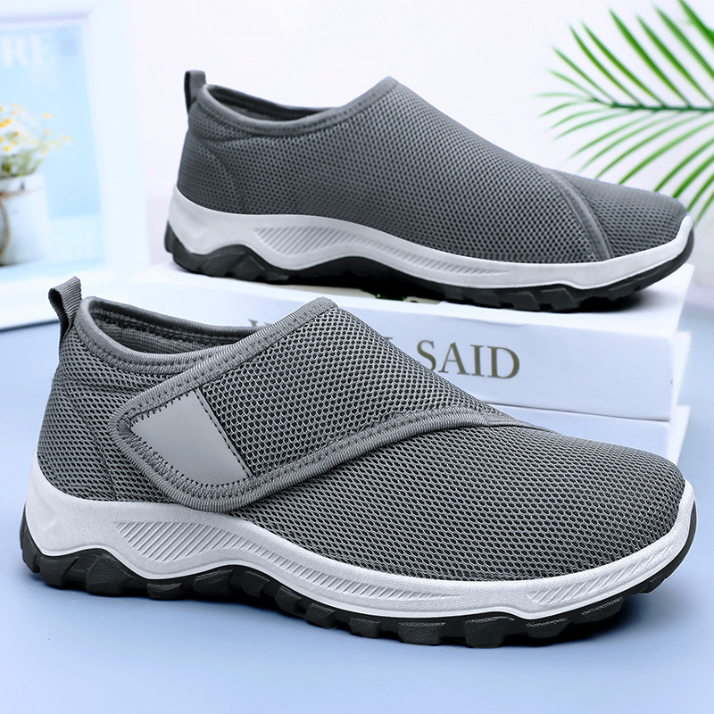 Men Shoes Velcro - 2026 ฤดูร้อนใหม่รองเท้าตาข่ายผู้ชายแฟชั่นระบายอากาศได้ดีรองเท้าลำลองรองเท้ากีฬาเวลโครเหมาะสำหรับการเดิน