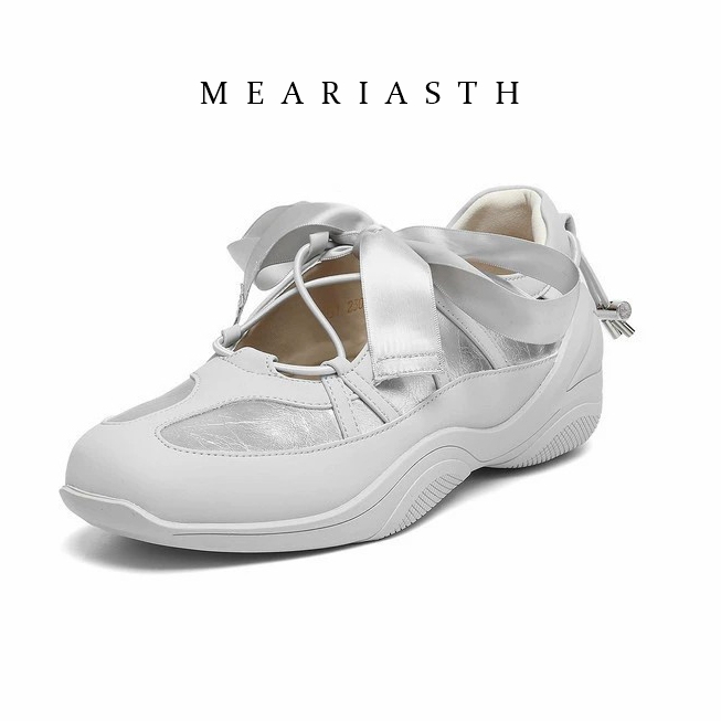 Boat Shoe Leather - รองเท้าส้นเตี้ยสไตล์เกาหลีประดับมุกสำหรับผู้หญิง ฤดูใบไม้ผลิและฤดูใบไม้ร่วง ปี 2026 เหมาะสำหรับงานปาร์ตี้และทำงาน รองเท้าแบบแมรี่เจน