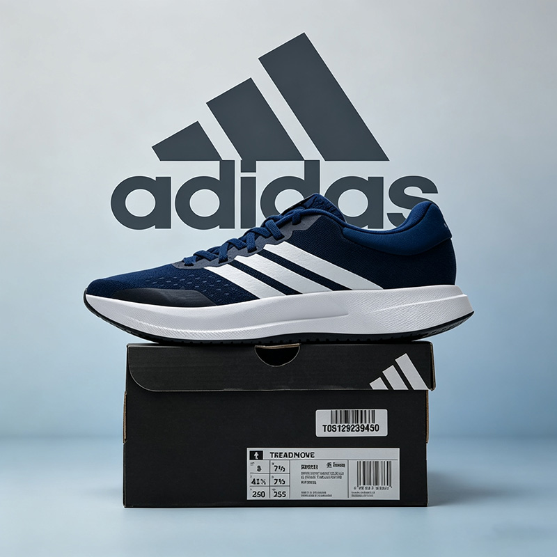 Men Shoes Running Adidas - รองเท้าวิ่งผู้ชาย Adidas สีน้ำเงินเข้ม-ขาว ตาข่าย น้ำหนักเบา รองรับแรงกระแทก
