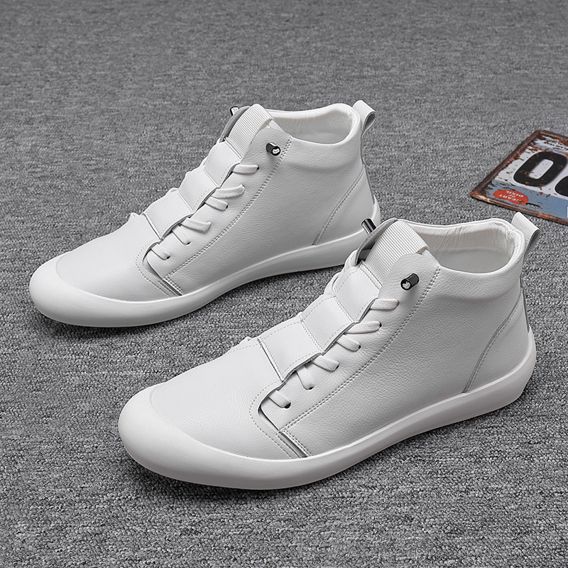 Boat Shoe Leather - 2025 ฤดูใบไม้ร่วงผู้ชายของแท้หนังรองเท้าผ้าใบคุณภาพสูงรองเท้าสเก็ตแพลตฟอร์มรองเท้าสบายๆสไตล์สเก็ตรองเท้าสีขาว Tênis