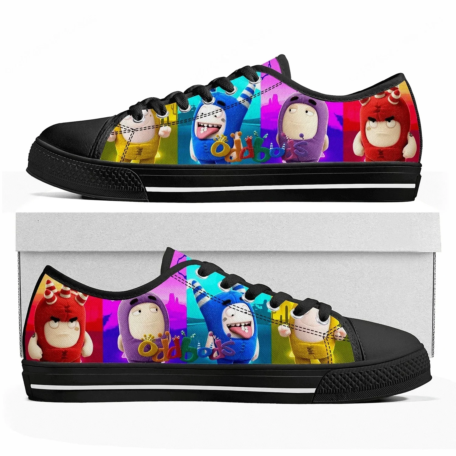 Men Shoes Singapore - รองเท้าผ้าใบหุ้มข้อต่ำ Oddbods สำหรับผู้หญิงและผู้ชาย คุณภาพสูง รองเท้าผ้าใบลำลอง ลายการ์ตูนอนิเมะสิงคโปร์