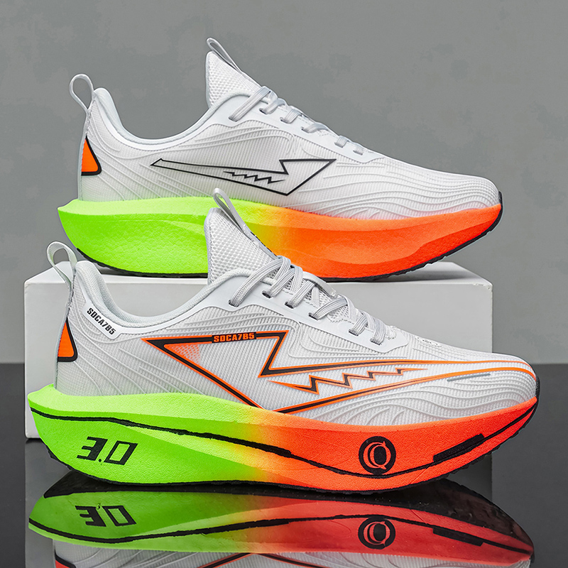 Men'S Shoes Professional - รองเท้าวิ่งผู้ชาย รองเท้ากีฬาสำหรับมาราธอน รองเท้ากีฬากลางแจ้ง พื้นคาร์บอน ระบายอากาศได้ดี น้ำหนักเบา