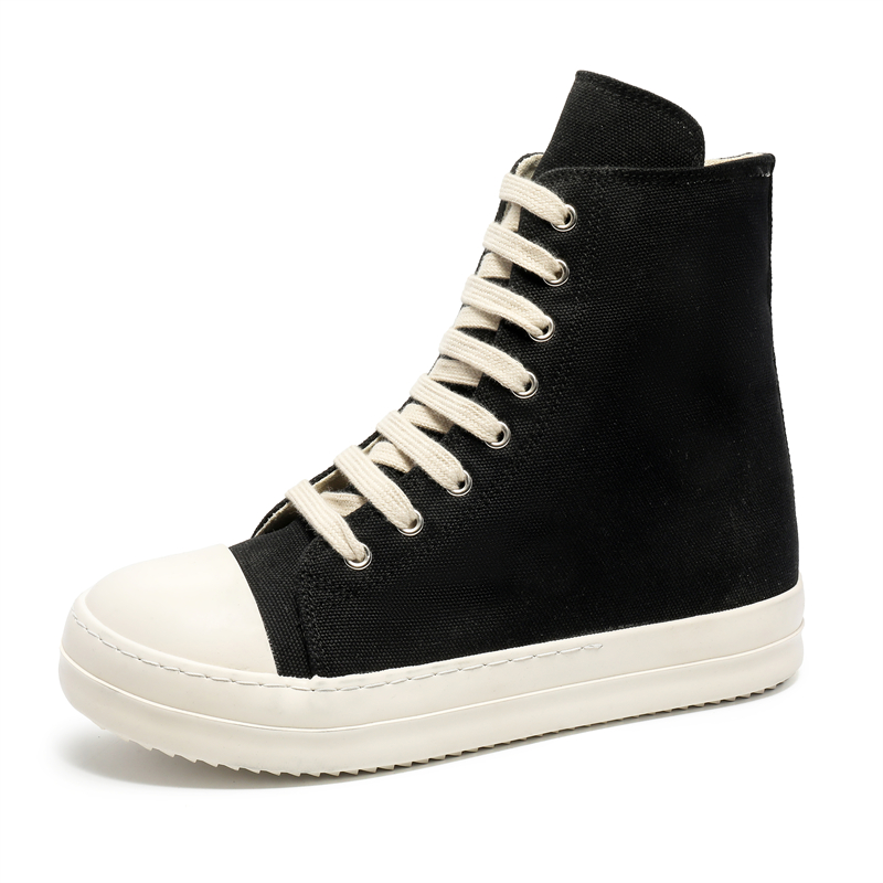 Canvas Sneaker High - รองเท้าผ้าใบผู้ชายยอดนิยม รองเท้าลำลองผู้ชาย รุ่นใหม่ปี 2026 รองเท้าหุ้มข้อสูงพื้นหนาแบบผูกเชือก ผ้าแคนวาส