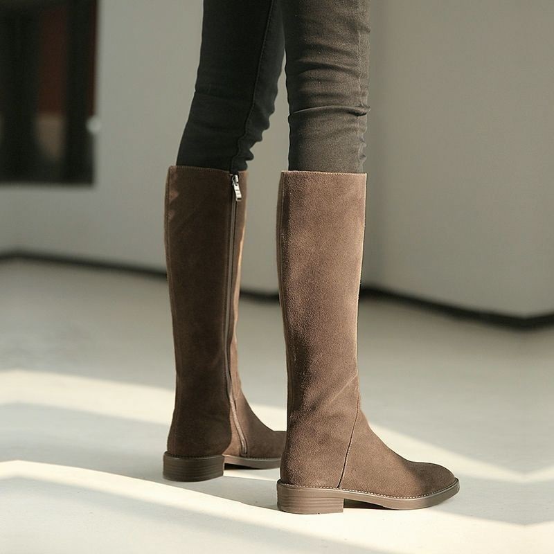 Men Shoes Boots - รองเท้าบูทผู้หญิงแฟชั่นฤดูหนาวบุขนเทียมสีดำแบบยาว