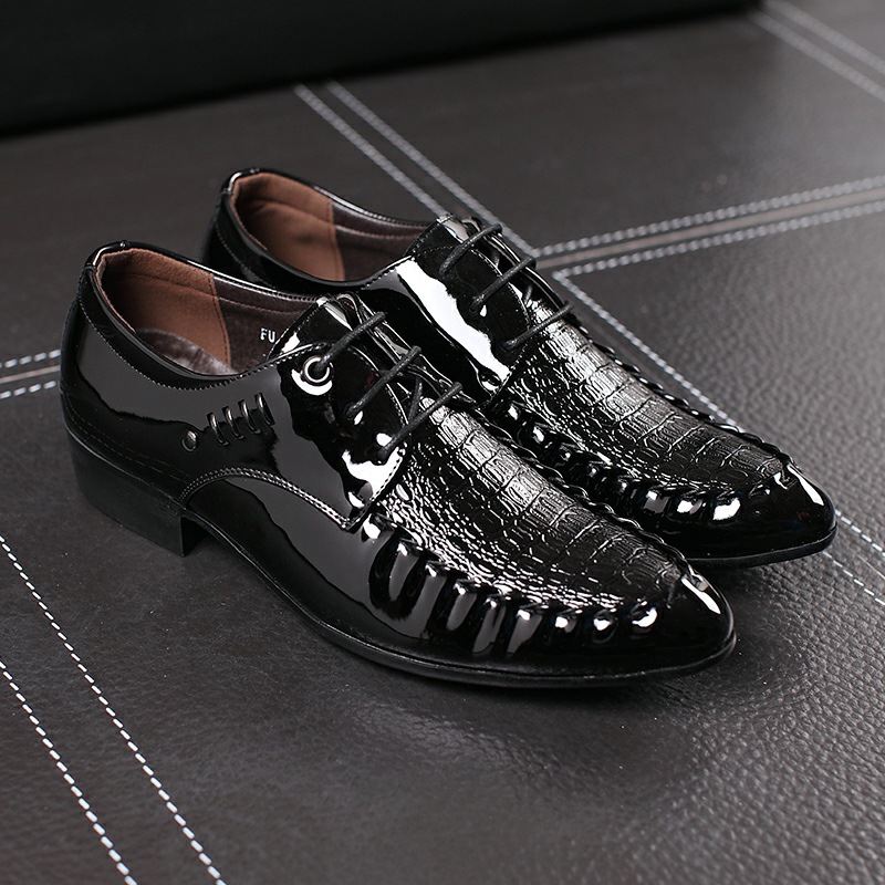 Oxford Brogue Leather - ผู้ชายรองเท้าหนัง LACE-Up งานแต่งงานรองเท้าบุรุษสํานักงานธุรกิจ Oxfords Flats PLUS