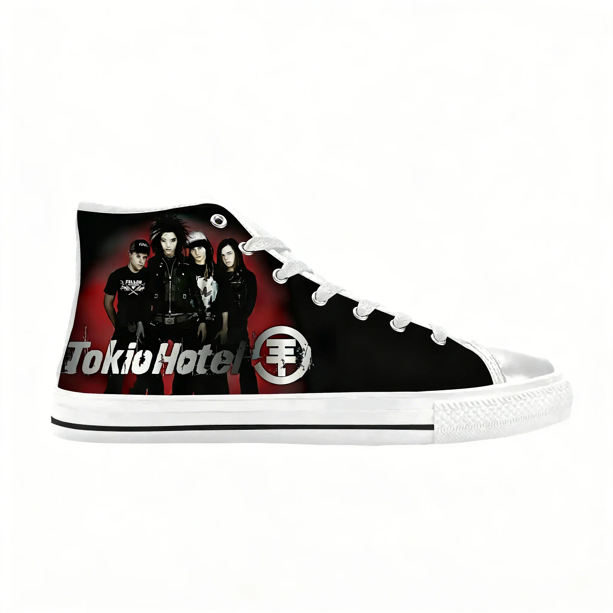 Canvas Sneaker High - โรงแรมร็อคแบนด์ดนตรีนักร้องเท่ห์แฟชั่นโตเกียวรองเท้าผ้าลำลองแบบสวมสบายระบายอากาศได้ดี 3D พิมพ์รองเท้าผ้าใบผู้ชายผู้หญิง