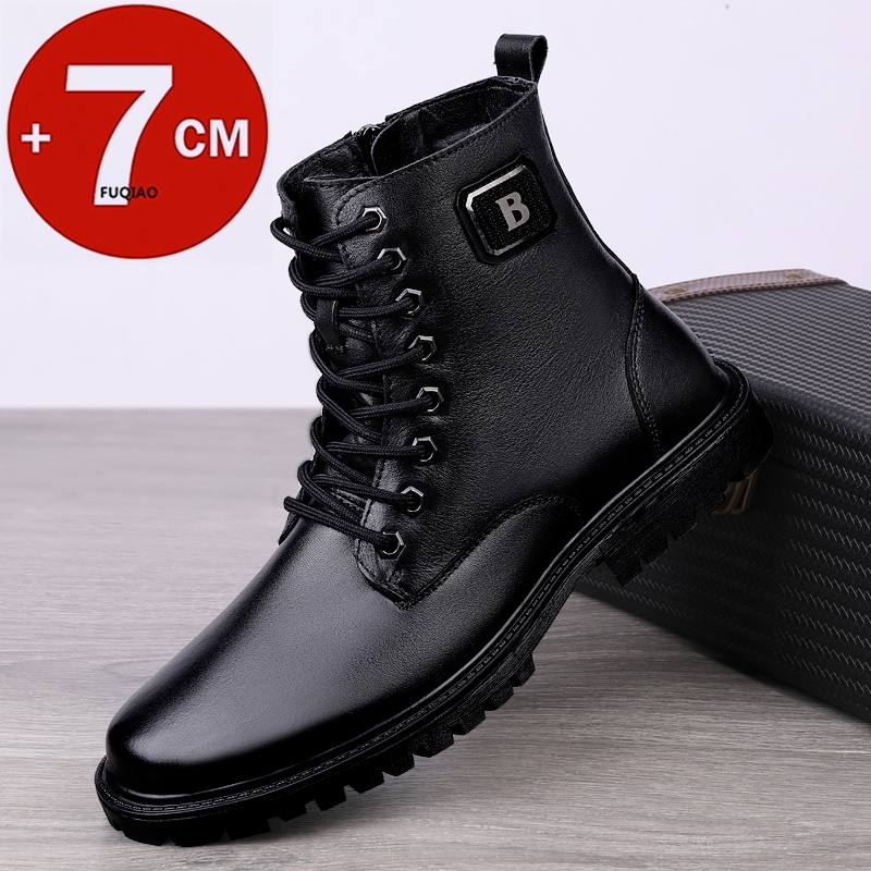 รองเท้าบูทหนังแท้ผู้ชาย บุขนอุ - Men'S Shoes Height Increase บทวิจารณ์และราคา