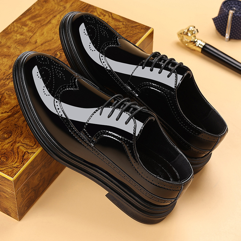 รองเท้าหนังแก้วผู้ชายแบบ Brogu - Oxford Brogue Leather บทวิจารณ์และราคา