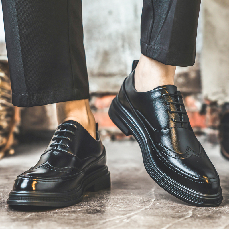 รองเท้าหนังเพิ่มความสูงสำหรับผ - Oxford Brogue Leather บทวิจารณ์และราคา