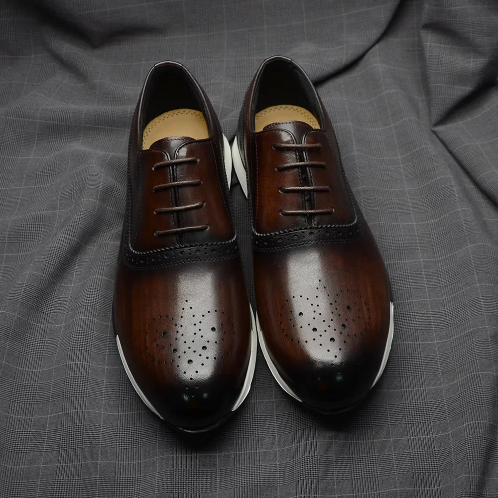 10 สี รองเท้าหนังแท้ทำมือ รองเ - Oxford Brogue Leather บทวิจารณ์และราคา