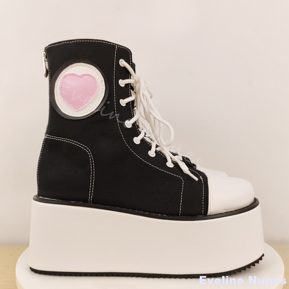 รองเท้าผ้าใบหุ้มข้อพื้นหนาสำหร - Canvas Sneaker High บทวิจารณ์และราคา