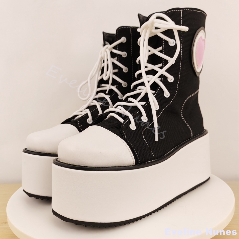รองเท้าผ้าใบหุ้มข้อพื้นหนาสำหร - Canvas Sneaker High บทวิจารณ์และราคา