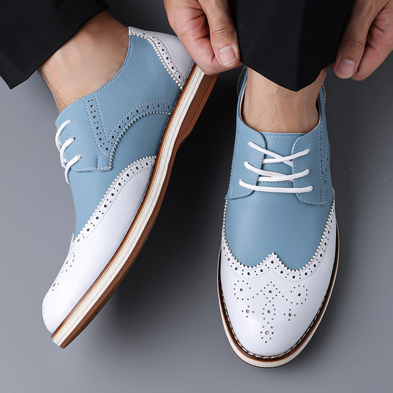 รองเท้าออกซ์ฟอร์ดแบบผูกเชือกสี - Oxford Brogue Leather บทวิจารณ์และราคา
