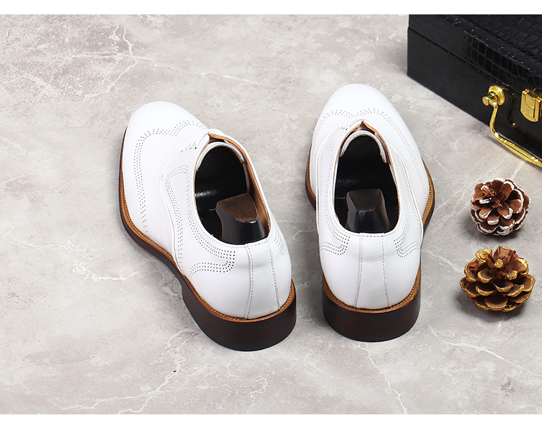 รองเท้าหนังแท้สีขาวกระชับทนทาน - Oxford Brogue Leather บทวิจารณ์และราคา