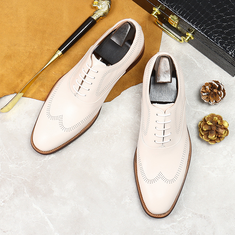 รองเท้าหนังแท้สีขาวกระชับทนทาน - Oxford Brogue Leather บทวิจารณ์และราคา
