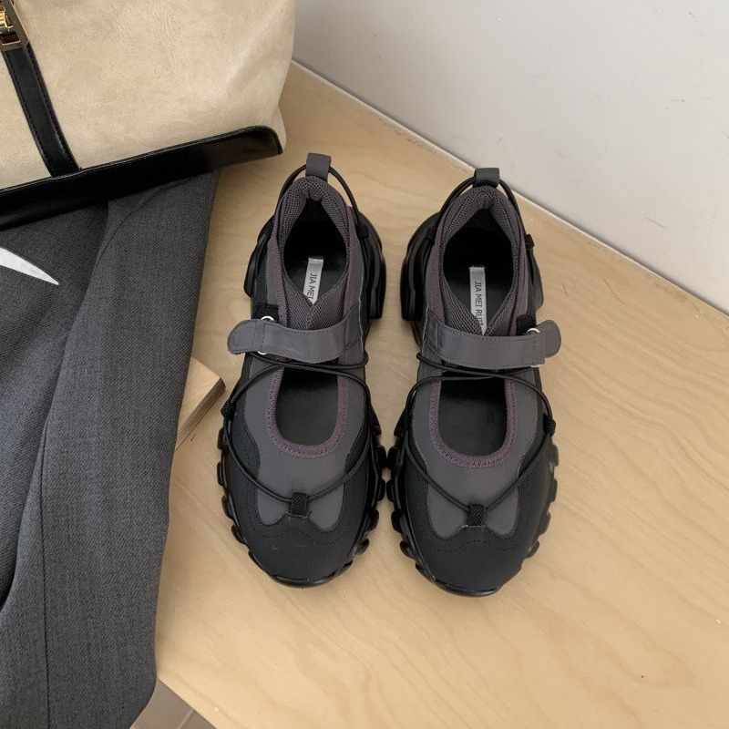 รองเท้าแมรี่เจนแบบสปอร์ตทรงหนา - Men Shoes Velcro บทวิจารณ์และราคา