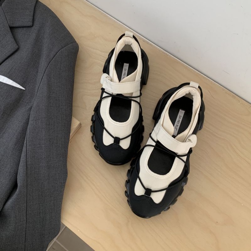 รองเท้าแมรี่เจนแบบสปอร์ตทรงหนา - Men Shoes Velcro บทวิจารณ์และราคา