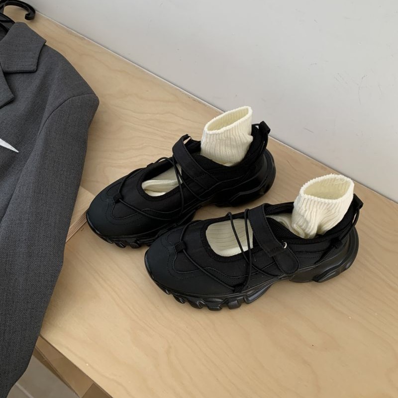รองเท้าแมรี่เจนแบบสปอร์ตทรงหนา - Men Shoes Velcro บทวิจารณ์และราคา