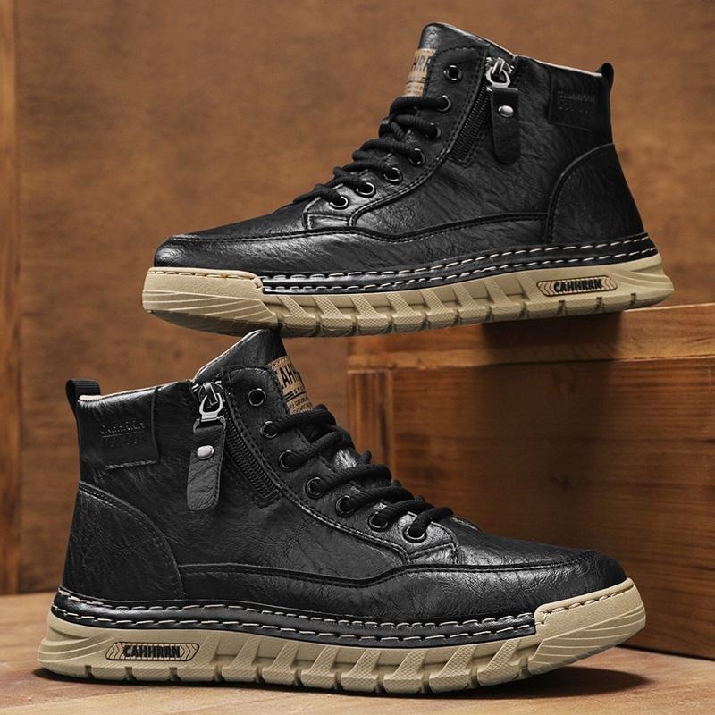 รองเท้าบูทหุ้มข้อหนังผู้ชาย รอ - Men Shoes Boots บทวิจารณ์และราคา