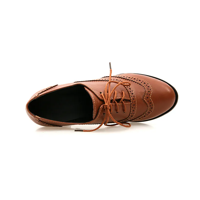 อังกฤษผู้หญิงOxfordsรองเท้าส้น - Oxford Brogue Leather บทวิจารณ์และราคา