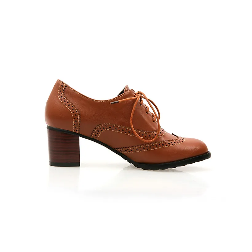 อังกฤษผู้หญิงOxfordsรองเท้าส้น - Oxford Brogue Leather บทวิจารณ์และราคา