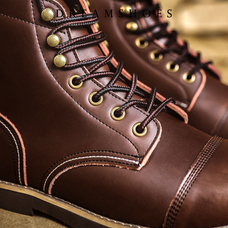 รองเท้าบูทข้อเท้าหนังวัวแท้ทรง - Men Shoes Boots บทวิจารณ์และราคา