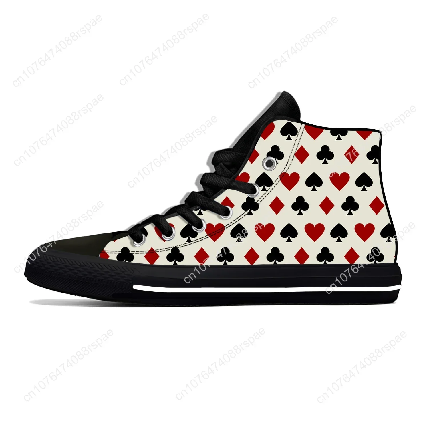 ฤดูร้อนเล่นการ์ดสัญลักษณ์โป๊กเ - Canvas Sneaker High บทวิจารณ์และราคา