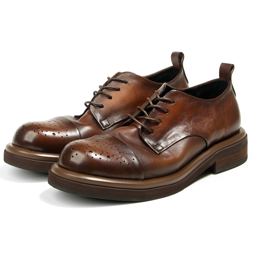 คุณภาพสูงของแท้หนังผู้ชาย Brog - Oxford Brogue Leather บทวิจารณ์และราคา