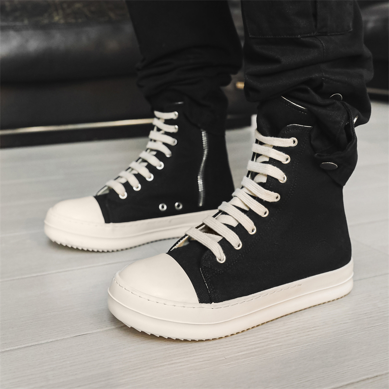 รองเท้าผ้าใบผู้ชายยอดนิยม รองเ - Canvas Sneaker High บทวิจารณ์และราคา