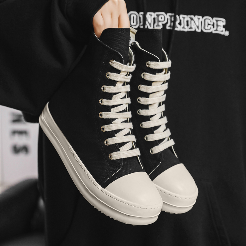 รองเท้าผ้าใบผู้ชายยอดนิยม รองเ - Canvas Sneaker High บทวิจารณ์และราคา