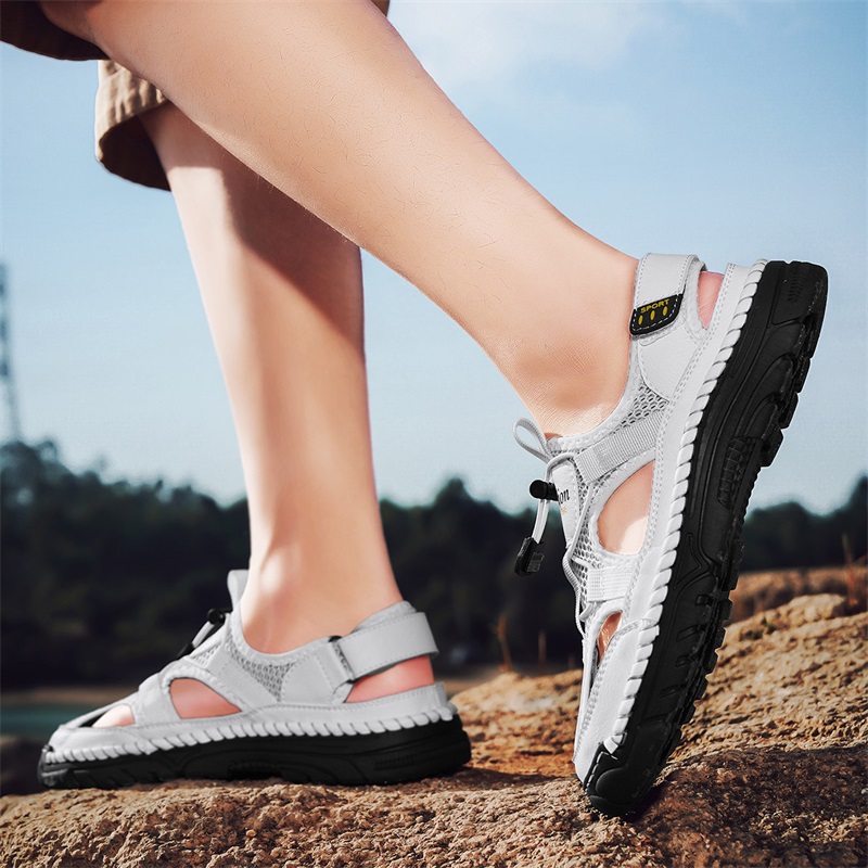 รองเท้าแตะพิมพ์ลายตัวอักษรเรีย - Men Shoes Velcro บทวิจารณ์และราคา