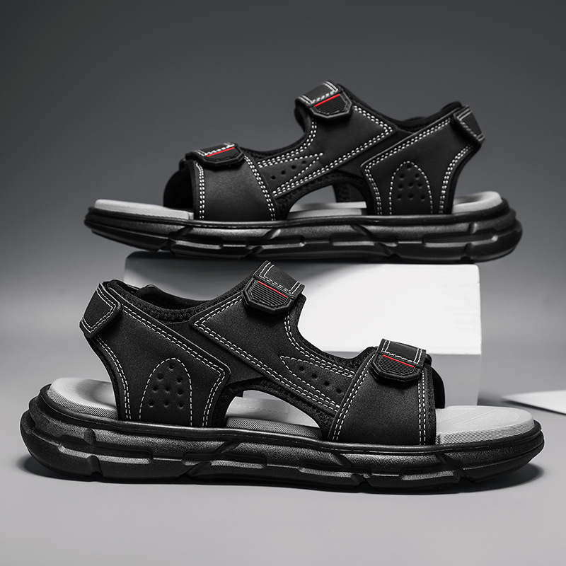 รองเท้าแตะกลางแจ้งสำหรับฤดูร้อ - Men Shoes Velcro บทวิจารณ์และราคา