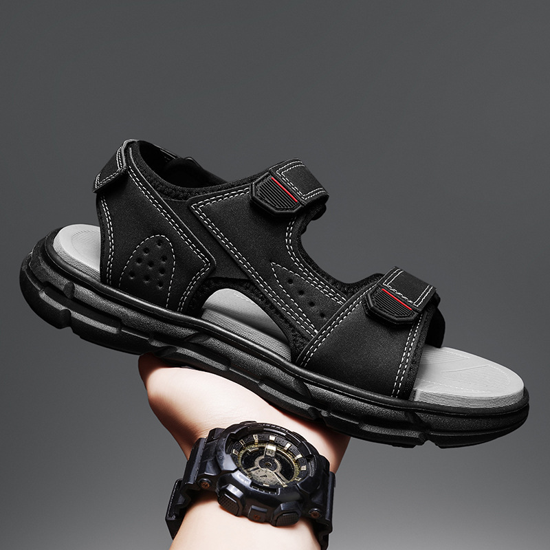 รองเท้าแตะกลางแจ้งสำหรับฤดูร้อ - Men Shoes Velcro บทวิจารณ์และราคา