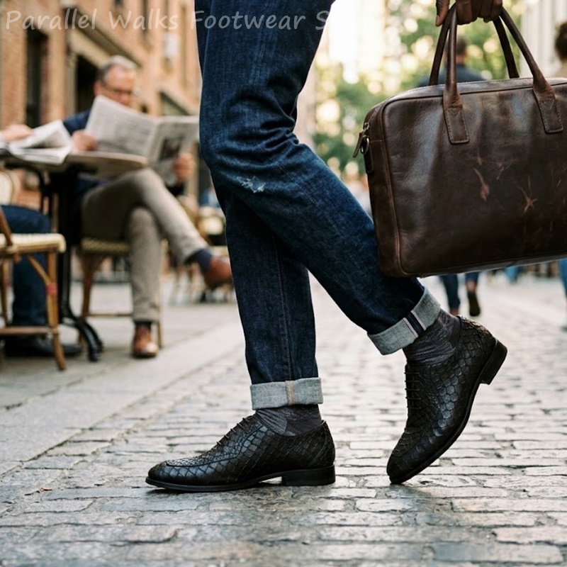 รองเท้าอ็อกซ์ฟอร์ดผู้ชายลายหนั - Oxford Brogue Leather บทวิจารณ์และราคา