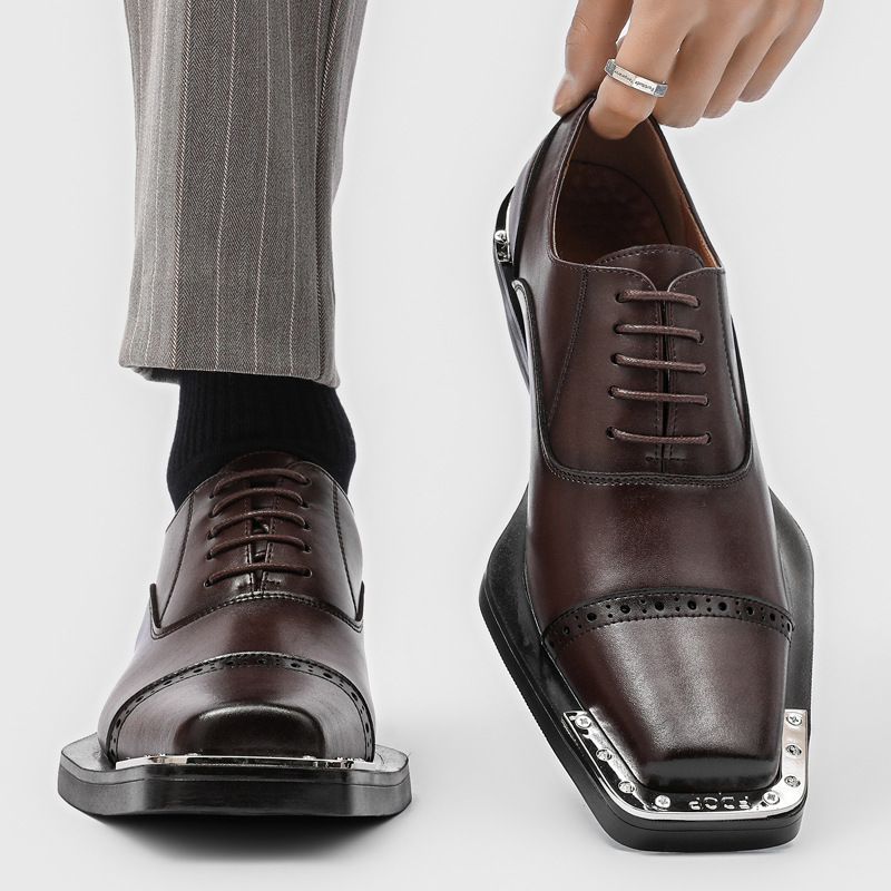 รองเท้าแฟชั่นผู้ชายสไตล์ฮิปฮอป - Oxford Brogue Leather บทวิจารณ์และราคา