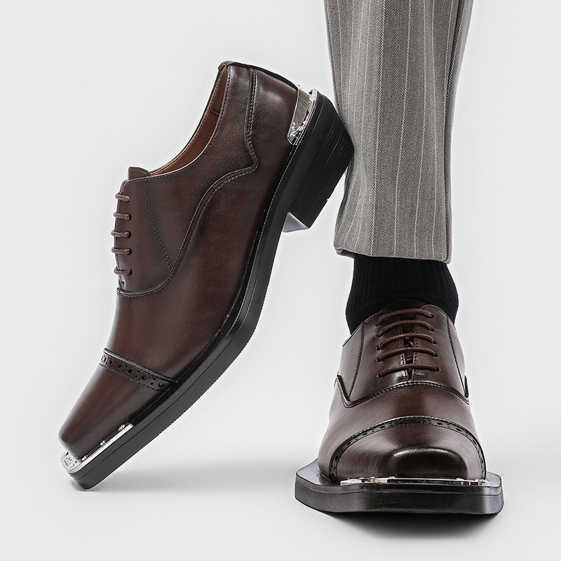 รองเท้าแฟชั่นผู้ชายสไตล์ฮิปฮอป - Oxford Brogue Leather บทวิจารณ์และราคา
