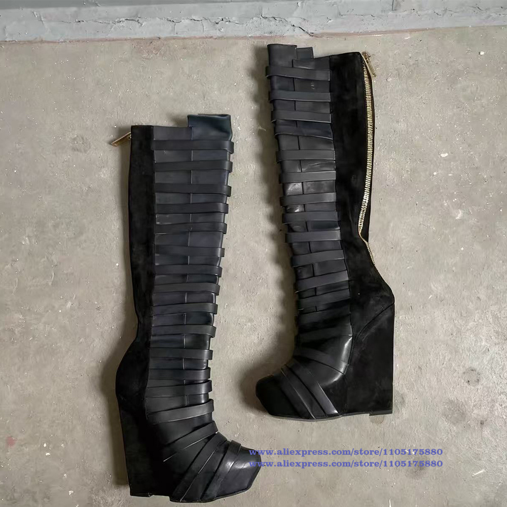 รองเท้าบูทส้นตึกแบบหลายสายรัด  - Men Shoes Boots บทวิจารณ์และราคา