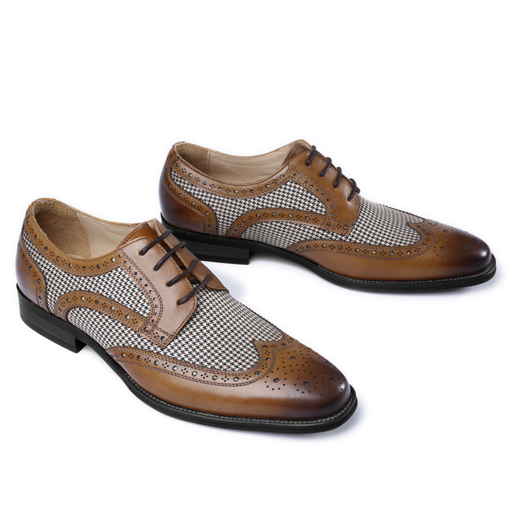 ใหม่ Oxford รองเท้าธุรกิจผู้ชา - Oxford Brogue Leather บทวิจารณ์และราคา