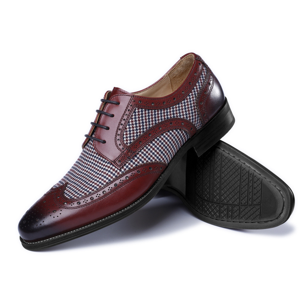 ใหม่ Oxford รองเท้าธุรกิจผู้ชา - Oxford Brogue Leather บทวิจารณ์และราคา